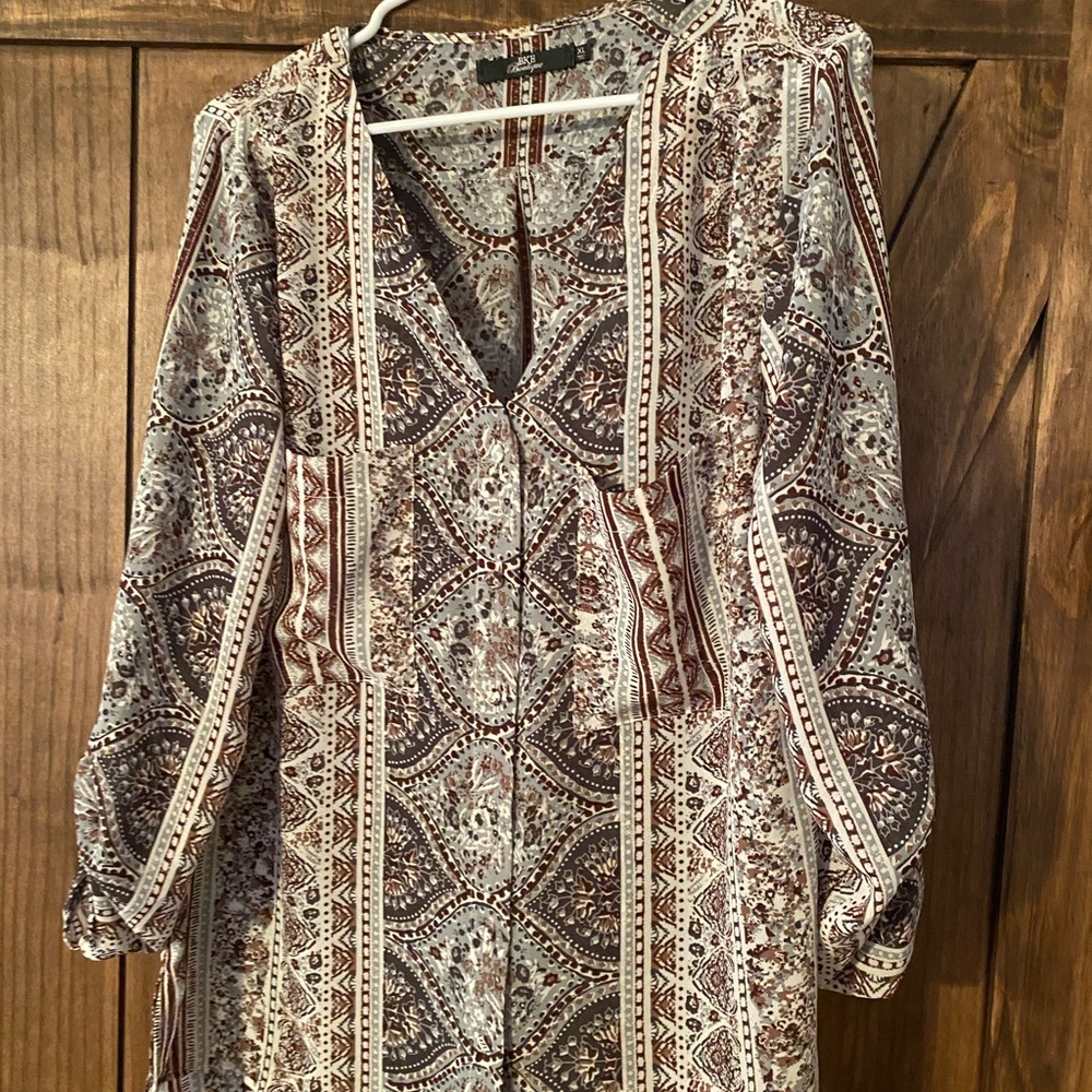 BKE Boutique XL Paisley Top